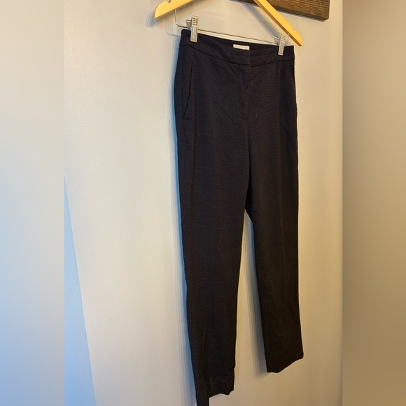 H&M White and Navy Mid-rise Trousers with Tailored Silhouette size 2 - Picture 6 of 8